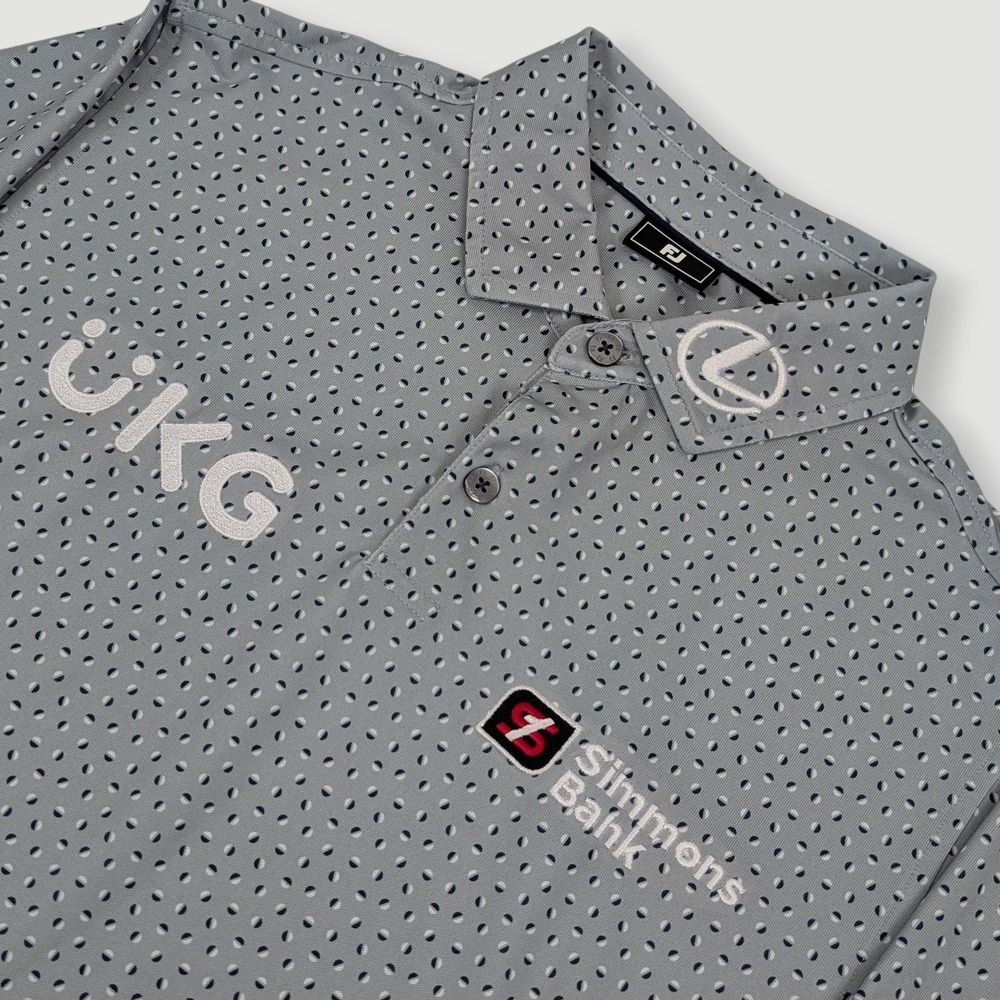 FootJoy x Will Zalatoris Tour Issue Golf Polo Mens Small Gray Geometric Print
